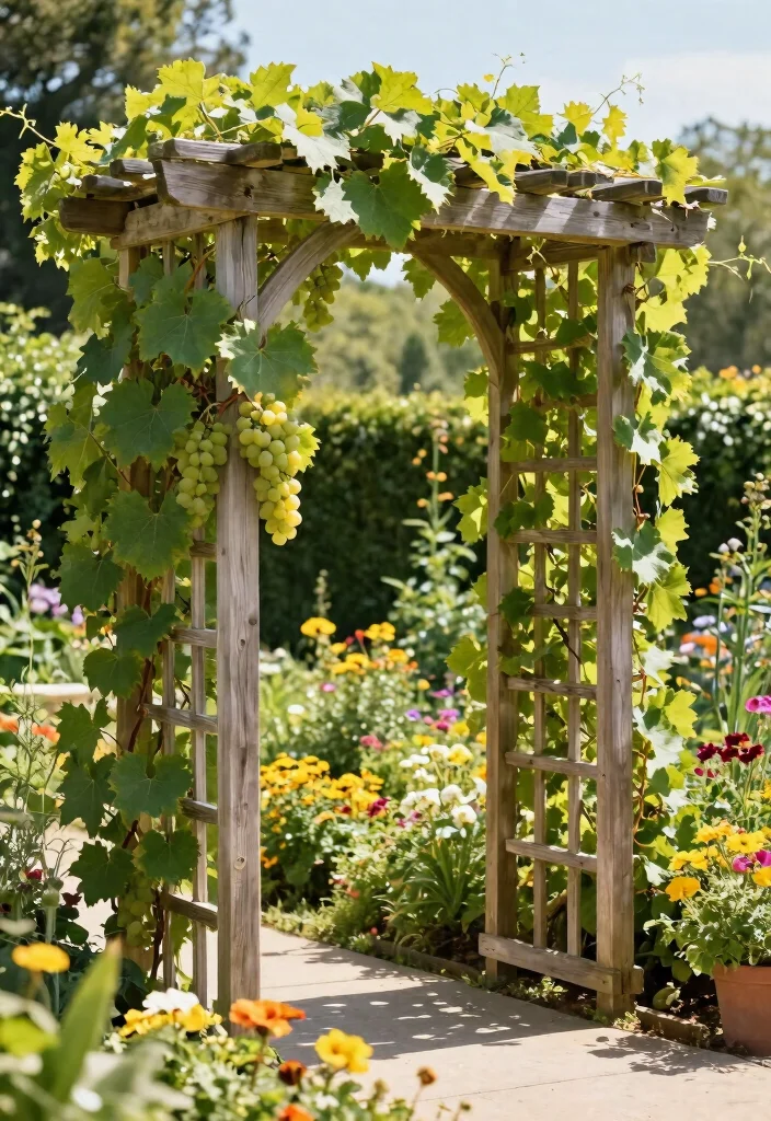 12 DIY Grape Trellis Ideas for Home Vineyards 1. Classic Arbor Trellis 0