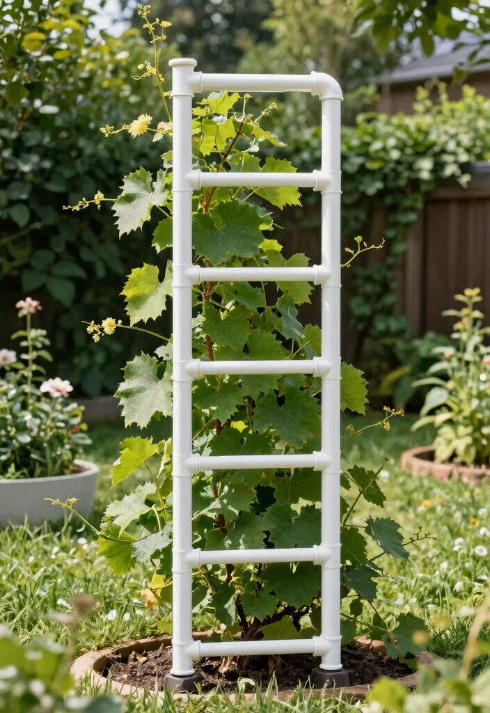 12 DIY Grape Trellis Ideas for Home Vineyards 4. DIY PVC Pipe Trellis 0