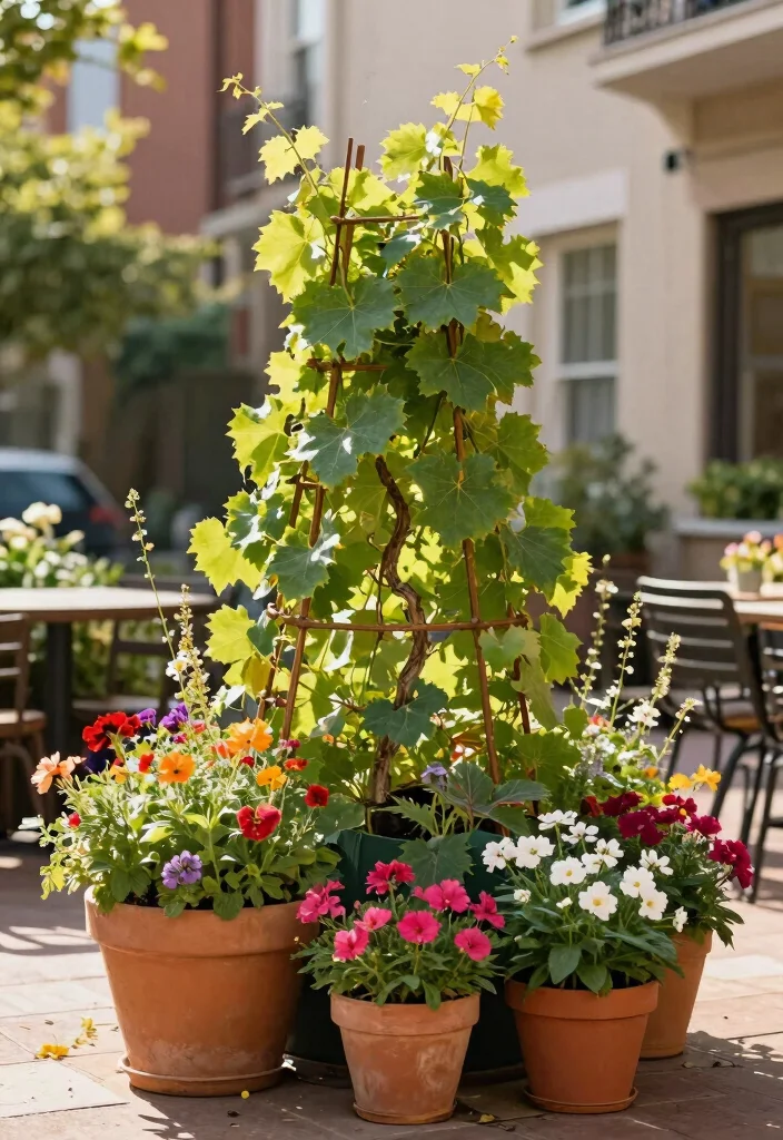 12 DIY Grape Trellis Ideas for Home Vineyards 8. Container Trellis 0