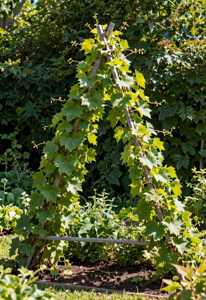 12 DIY Grape Trellis Ideas for Home Vineyards 9. Triangular Trellis 0