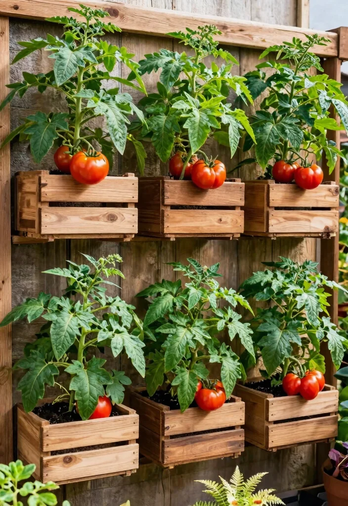 12 DIY Tomato Trellis Ideas for Easy Harvests 5. Vertical Garden Wall Planters 0