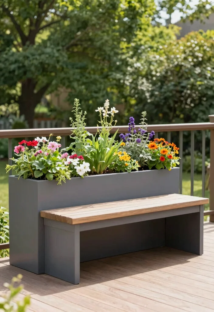 12 Deck Planter Ideas for Elevated Outdoor Spaces 10. Multi Use Planter Boxes Function Meets Design 0