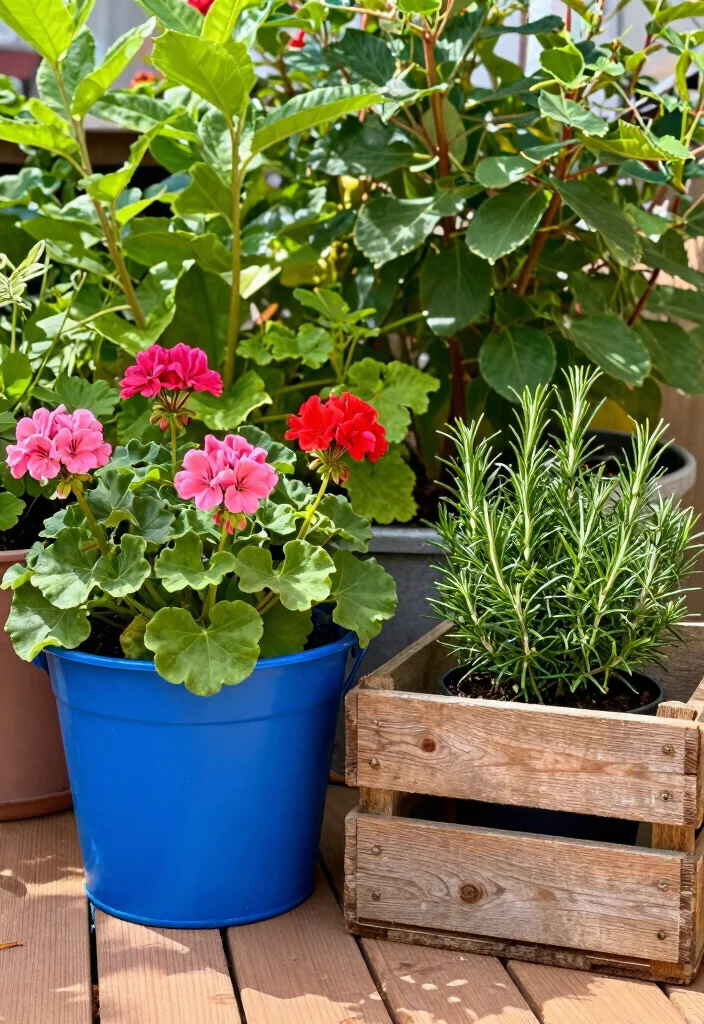 12 Deck Planter Ideas for Elevated Outdoor Spaces 11. Repurposed Containers Upcycled Gardening 0