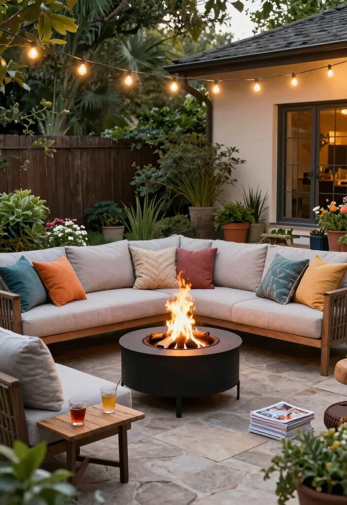 12 Dream Backyard Ideas for Ultimate Outdoor Inspiration 3. Cozy Outdoor Living Room 0