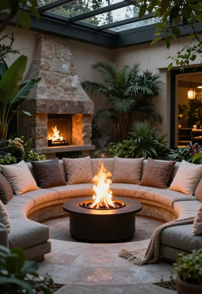 12 Enclosed Patio Ideas for All Season Enjoyment 60 12 Enclosed Patio Ideas for All Season Enjoyment 10. Cozy Fire Pit Area 0