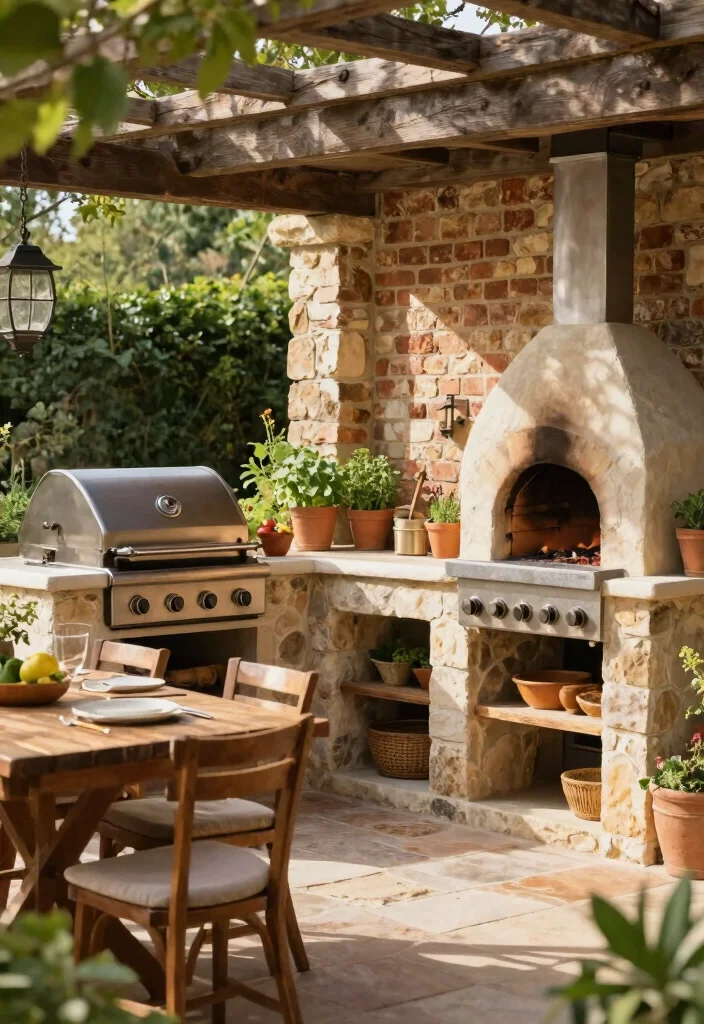 12 European Backyard Ideas for Timeless and Elegant Style 58 12 European Backyard Ideas for Timeless and Elegant Style 8. Rustic Outdoor Kitchens 0