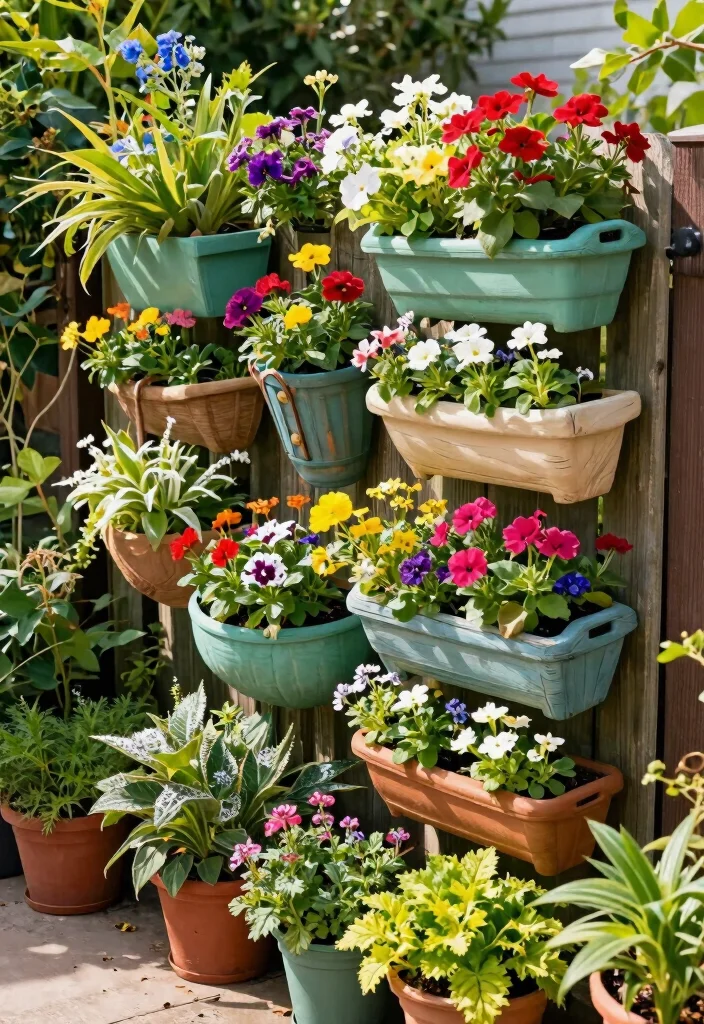 12 Fence Decorating Ideas for a Finished Outdoor Look 11. Lively Wall Planters 0