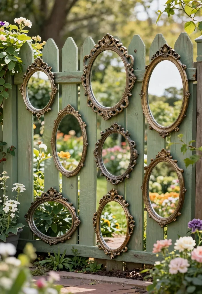 12 Fence Decorating Ideas for a Finished Outdoor Look 7. Decorative Wall Mirrors 0