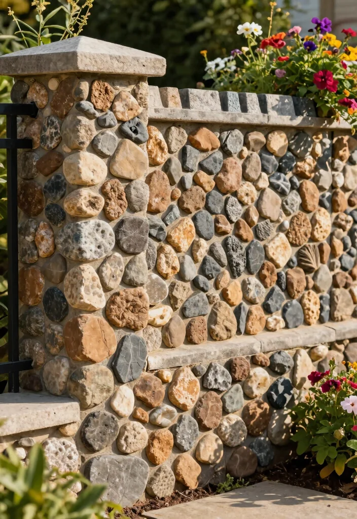 12 Fence Decorating Ideas for a Finished Outdoor Look 9. Creative Stone Accents 0