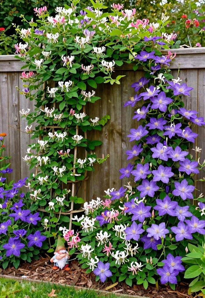 12 Fence Line Landscaping Ideas to Soften Hard Edges 1. Climbing Vines for Vertical Appeal 0
