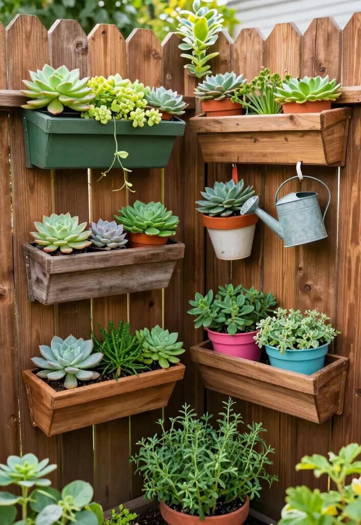 12 Fence Line Landscaping Ideas to Soften Hard Edges 5. Vertical Gardening with Wall Planters 0