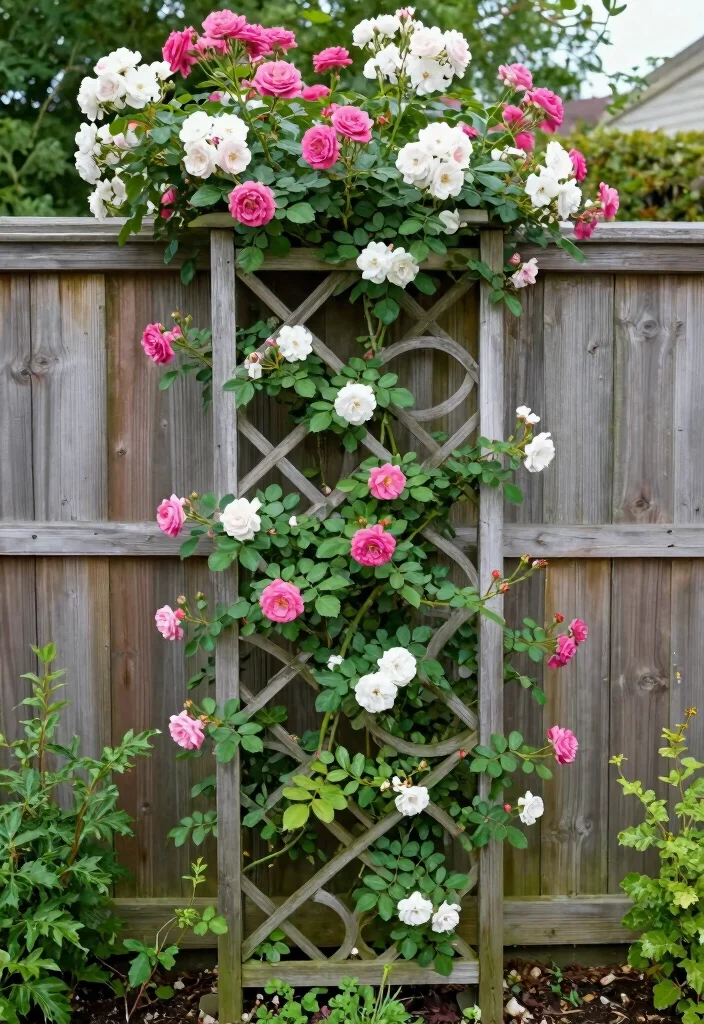 12 Fence Line Landscaping Ideas to Soften Hard Edges 8. Artistic Trellises 0
