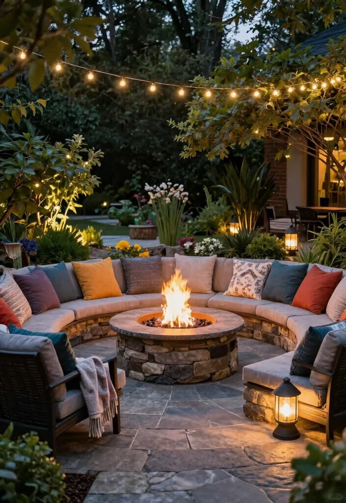 12 Flagstone Patio Ideas for Natural Texture and Charm 12 12 Flagstone Patio Ideas for Natural Texture and Charm 2. Cozy Fire Pit Area 0