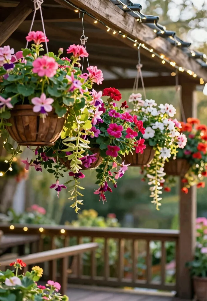 12 Flower Planter Ideas for Bright and Lush Displays 12 12 Flower Planter Ideas for Bright and Lush Displays 2. Hanging Basket Beauties 0