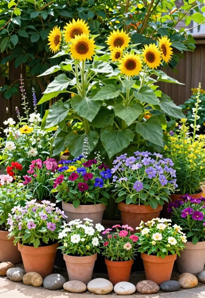 12 Flower Planter Ideas for Bright and Lush Displays 49 12 Flower Planter Ideas for Bright and Lush Displays 9. Clustered Container Gardens 0