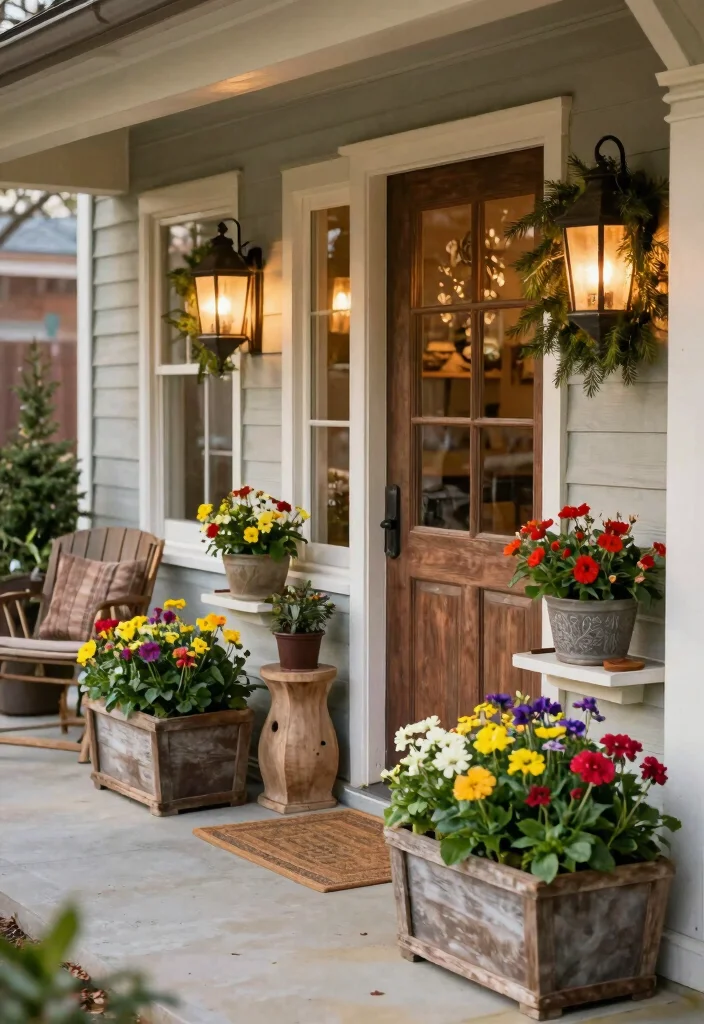 12 Front Porch Planter Ideas to Instantly Boost Curb Appeal 12. Seasonal Decor Planters 0