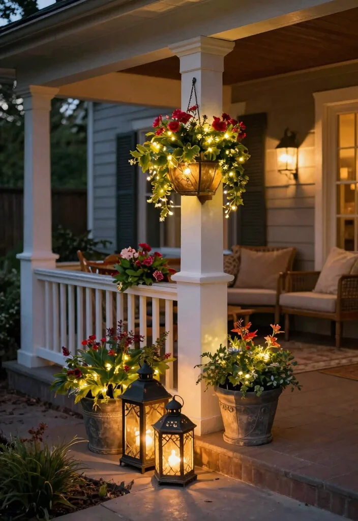12 Front Porch Planter Ideas to Instantly Boost Curb Appeal 8. Decorative Lantern Planters 0
