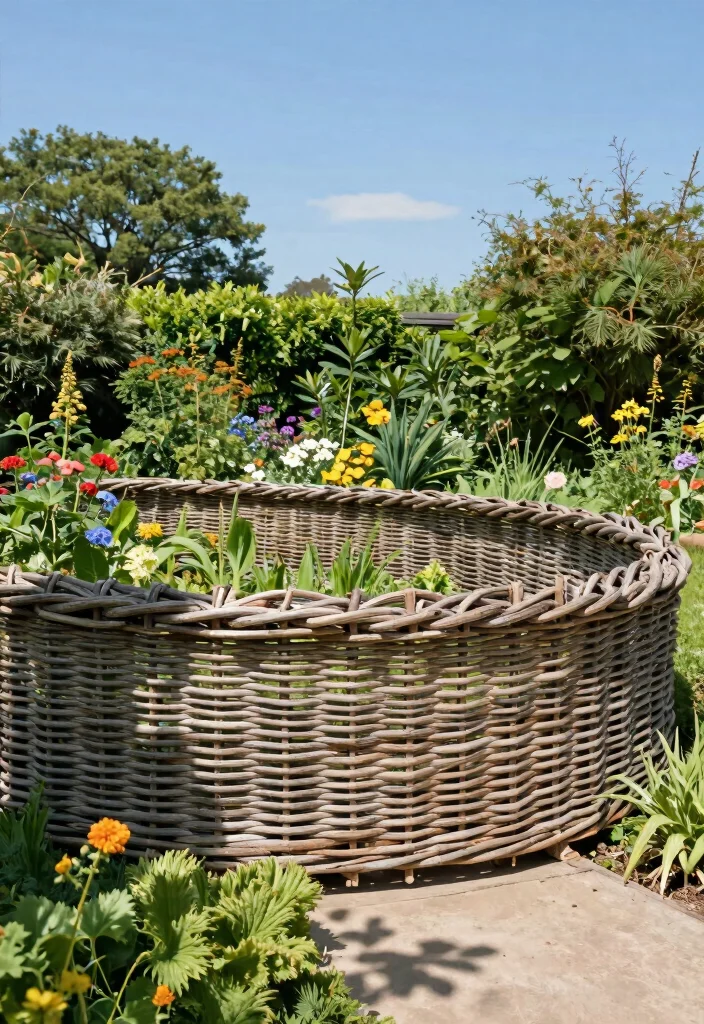 12 Front Yard Fence Ideas for Subtle and Stylish Borders 5. Woven Willow Fence 0