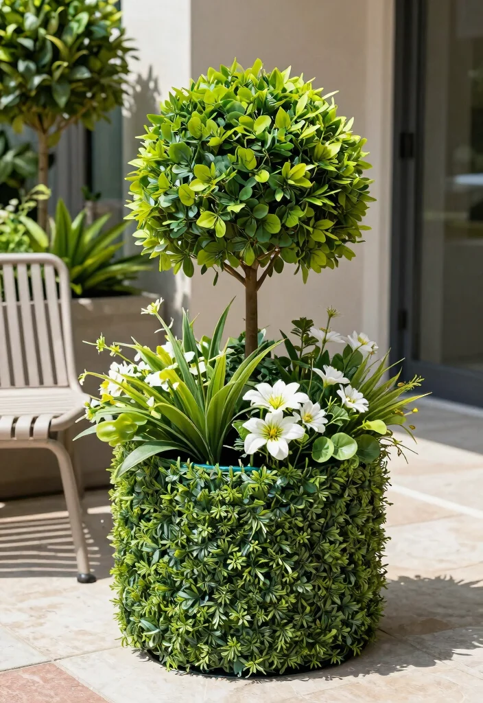 12 Front Yard Planter Ideas for Instant Curb Appeal 51 12 Front Yard Planter Ideas for Instant Curb Appeal 11. Faux Greenery Planters 0