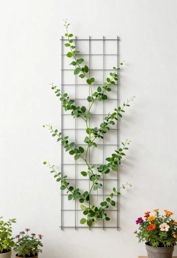 12 Garden Wall Trellis Ideas for Vertical Flower Displays 50 12 Garden Wall Trellis Ideas for Vertical Flower Displays 10. Vertical Wire Trellis 0
