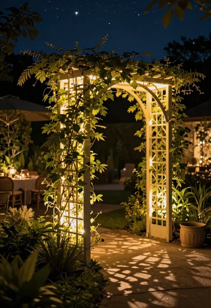 12 Garden Wall Trellis Ideas for Vertical Flower Displays 62 12 Garden Wall Trellis Ideas for Vertical Flower Displays 12. Backlit Trellis 0