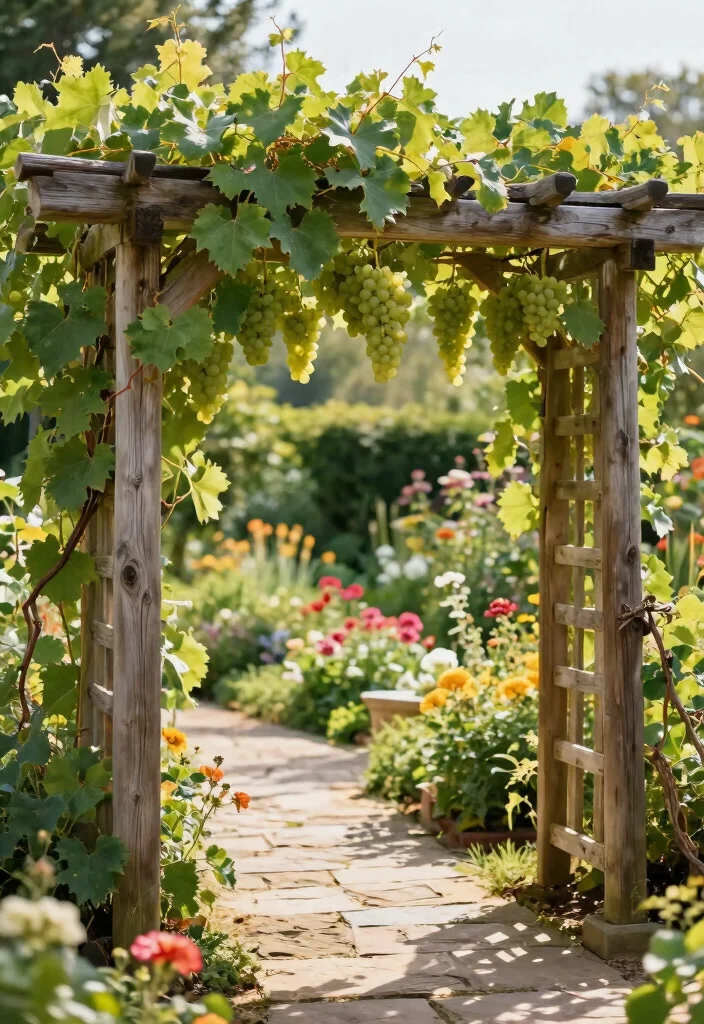 12 Grape Trellis Ideas for Strong Support and Better Harvests 1. Traditional Wooden Trellis 0