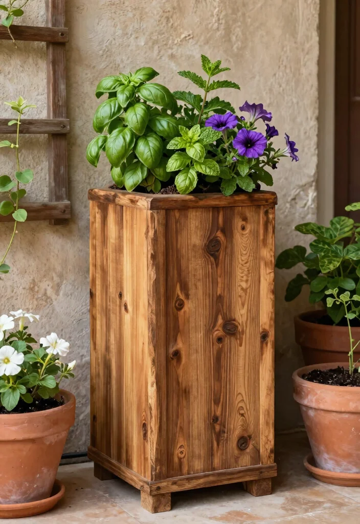 12 Hanging Planter Ideas for Vertical Interest 12 12 Hanging Planter Ideas for Vertical Interest 2. Vertical Wooden Planters 0
