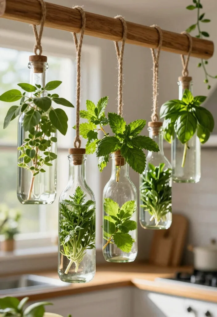 12 Herb Planter Ideas for Easy Home Gardening 38 12 Herb Planter Ideas for Easy Home Gardening 8. DIY Hanging Bottles 0