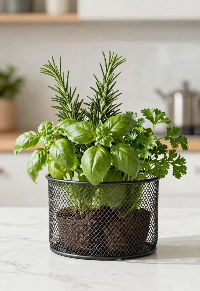 12 Herb Planter Ideas for Easy Home Gardening 49 12 Herb Planter Ideas for Easy Home Gardening 9. Wire Mesh Planter 0