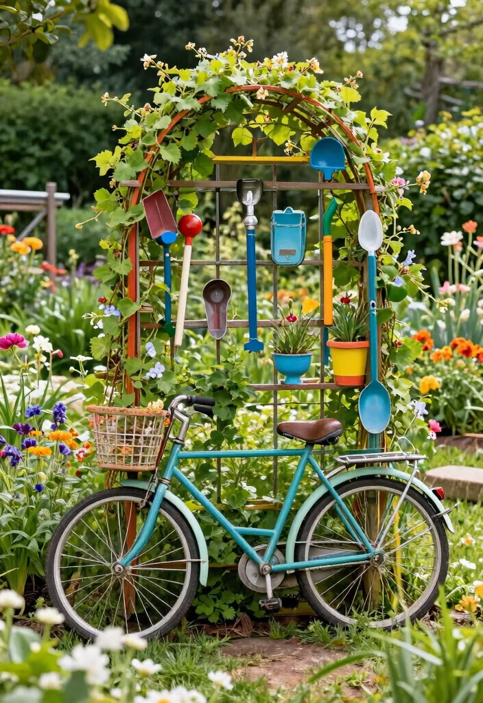 12 Homemade Trellis Ideas Using Simple Materials 62 12 Homemade Trellis Ideas Using Simple Materials 12. Creative Recycled Materials Trellis 0