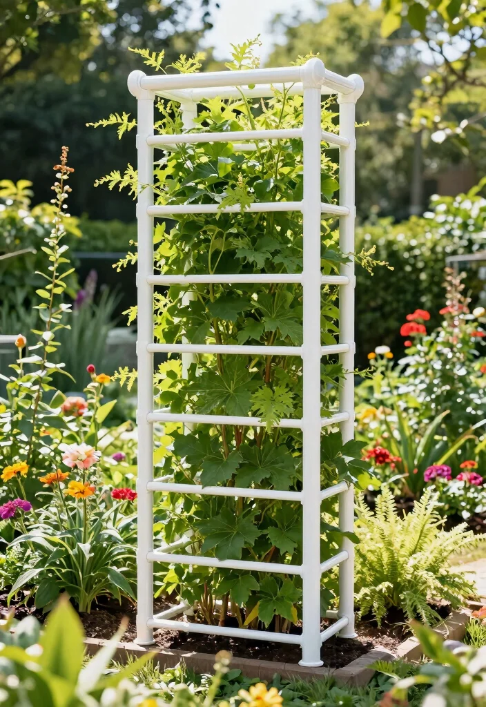 12 Homemade Trellis Ideas Using Simple Materials 25 12 Homemade Trellis Ideas Using Simple Materials 5. PVC Pipe Trellis 0