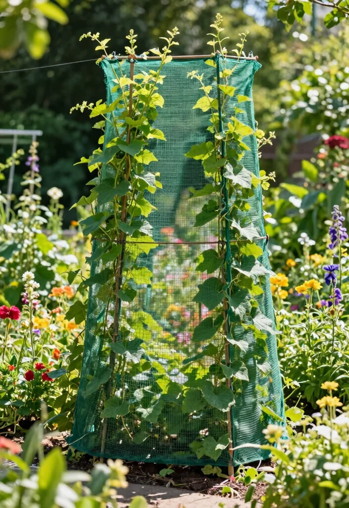 12 Homemade Trellis Ideas Using Simple Materials 27 12 Homemade Trellis Ideas Using Simple Materials 7. Mesh Garden Netting Trellis 0