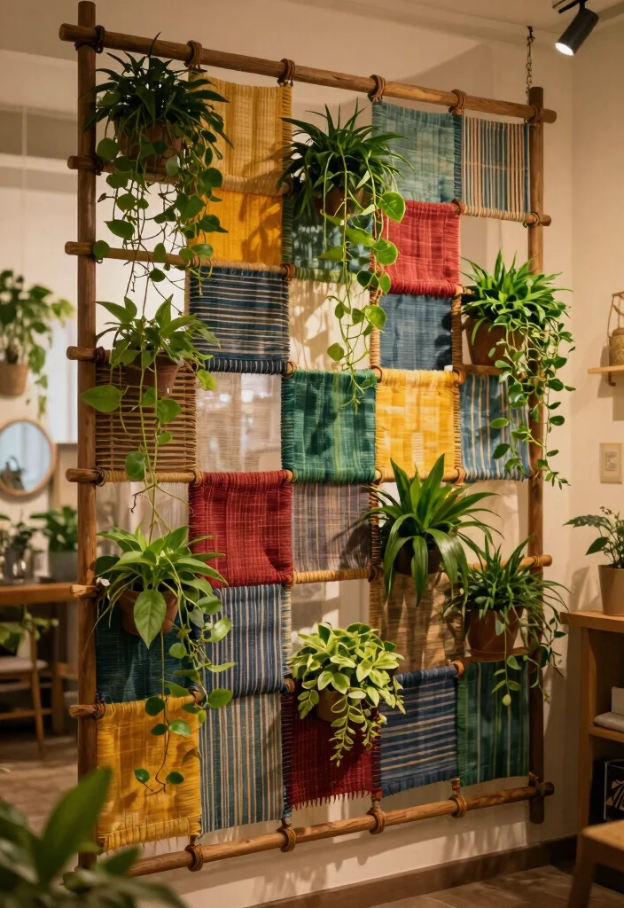 12 Indoor Plant Trellis Ideas for Healthy Vertical Growth 11. Repurposed Fabric Trellis 0