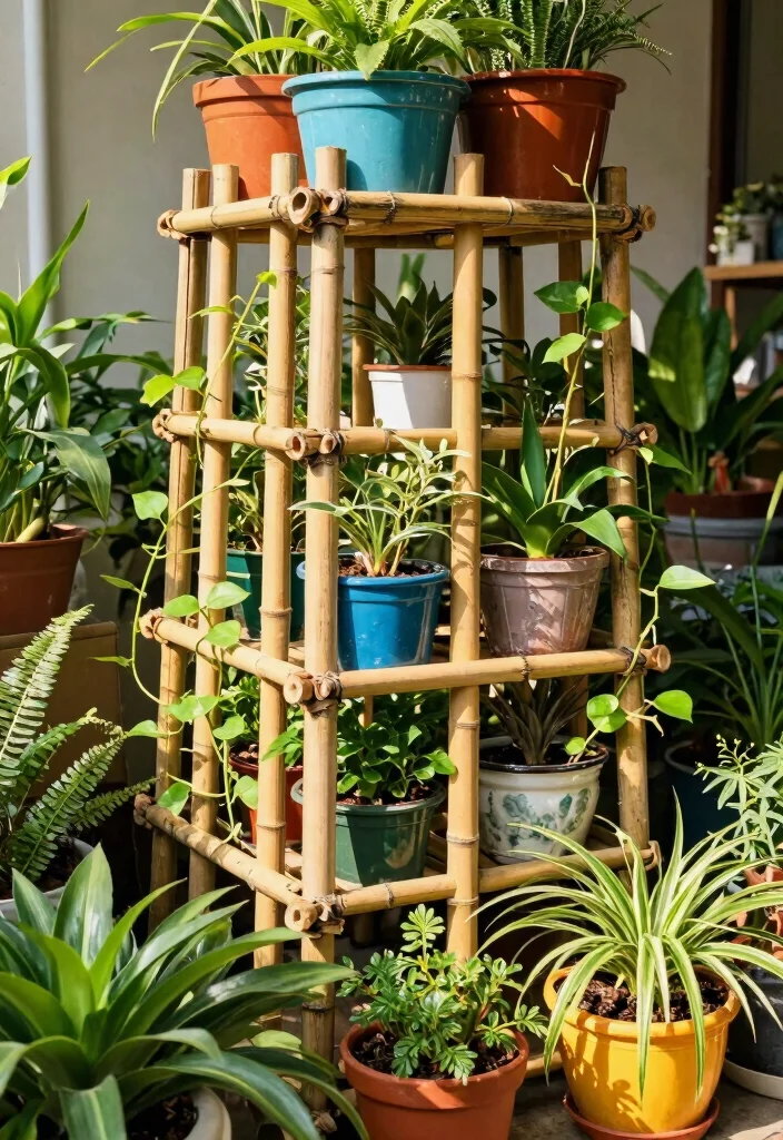 12 Indoor Trellis Ideas for Houseplants and Small Spaces 23 12 Indoor Trellis Ideas for Houseplants and Small Spaces 3. DIY Bamboo Trellis 0
