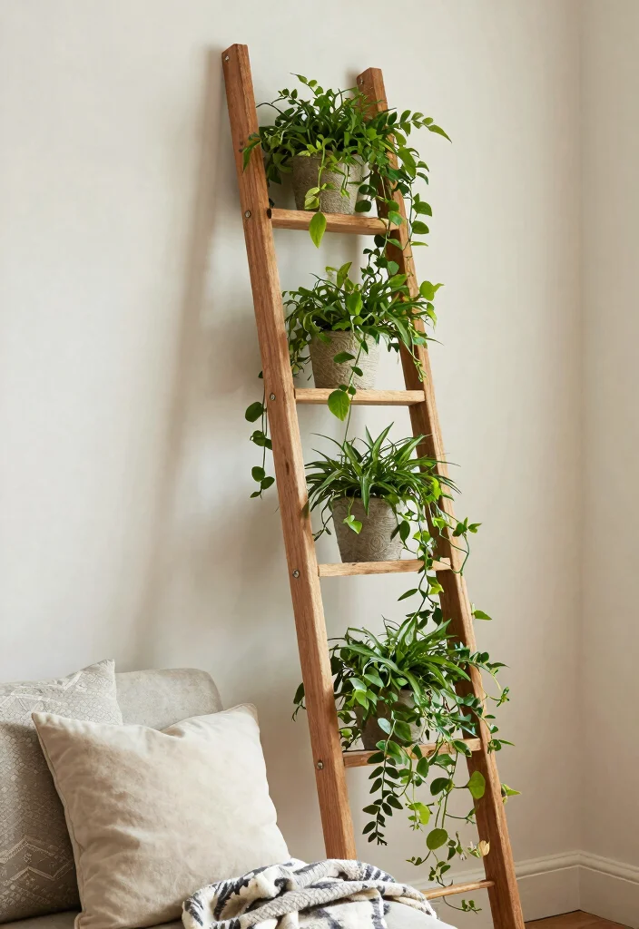 12 Indoor Trellis Ideas for Houseplants and Small Spaces 35 12 Indoor Trellis Ideas for Houseplants and Small Spaces 5. Ladder Trellis 0