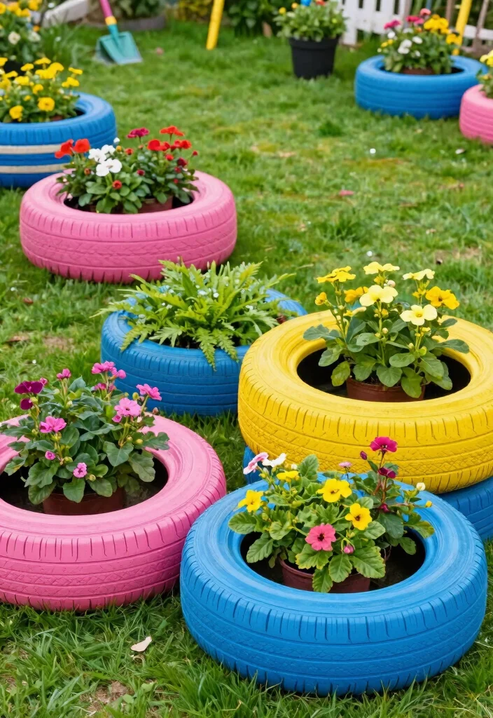 12 Large Outdoor Planter Ideas for Statement Pieces 2 12 Large Outdoor Planter Ideas for Statement Pieces 2. Upcycled Tire Planters 0