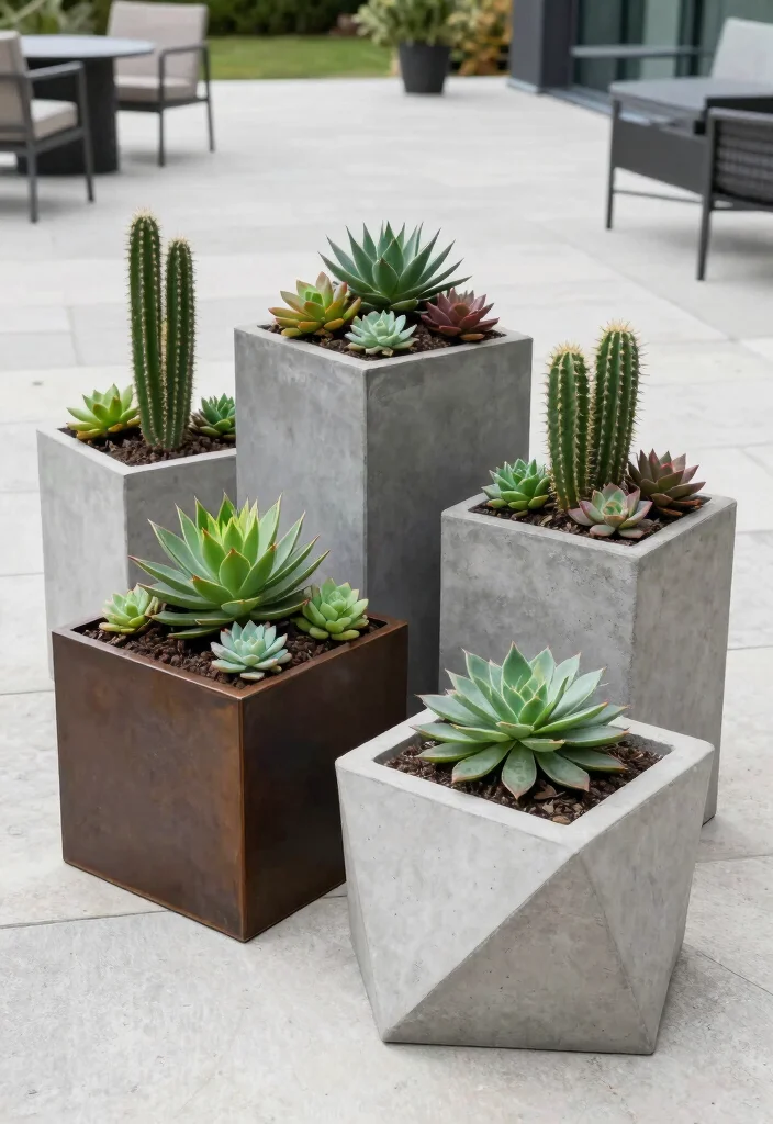 12 Large Outdoor Planter Ideas for Statement Pieces 3 12 Large Outdoor Planter Ideas for Statement Pieces 3. Modern Geometric Planters 0