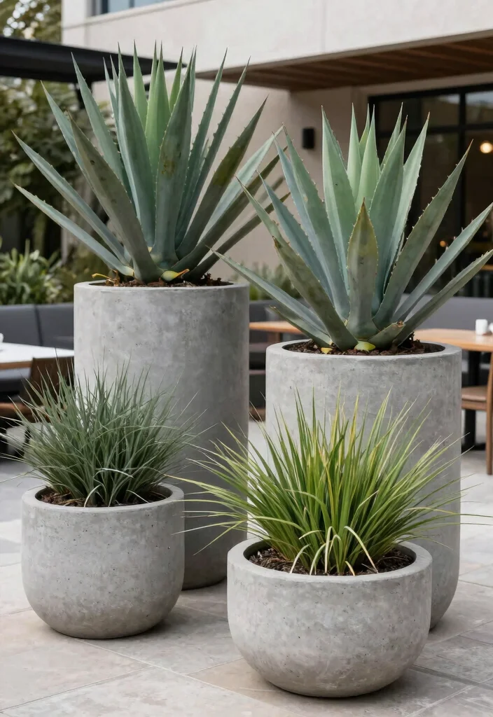 12 Large Outdoor Planter Ideas for Statement Pieces 49 12 Large Outdoor Planter Ideas for Statement Pieces 9. Large Concrete Planters 0