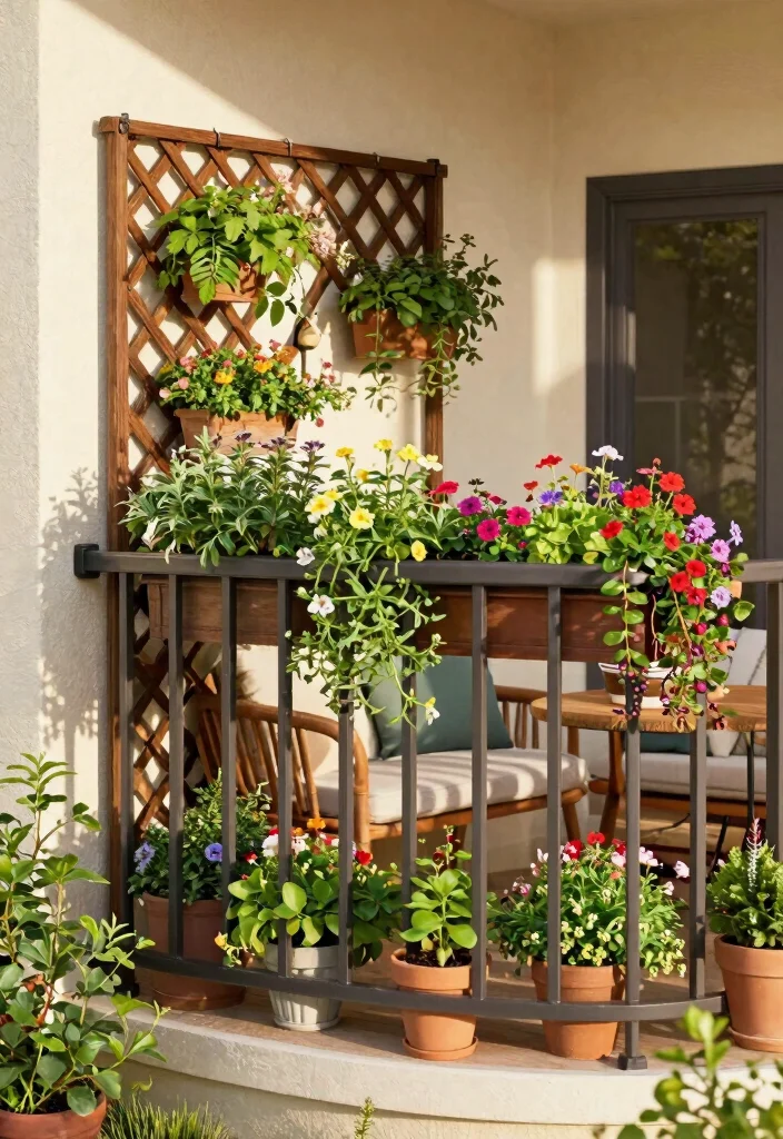12 Lattice Trellis Ideas for Classic Garden Structure 12. Balcony Lattice Garden Trellis 0
