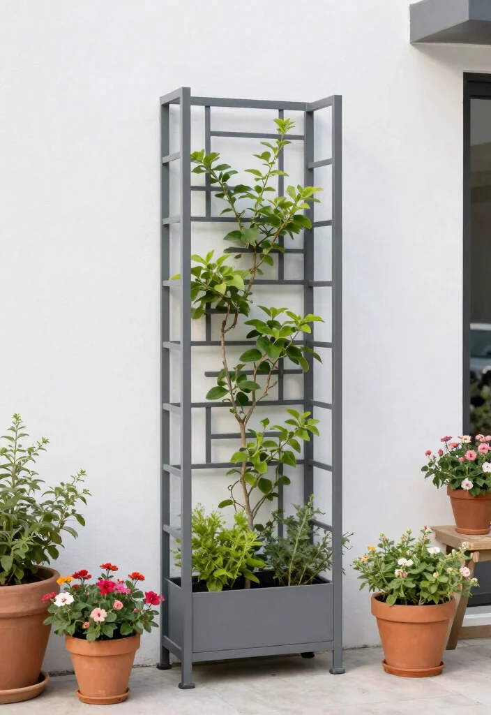12 Lattice Trellis Ideas for Classic Garden Structure 2. Modern Minimalist Lattice Design 0
