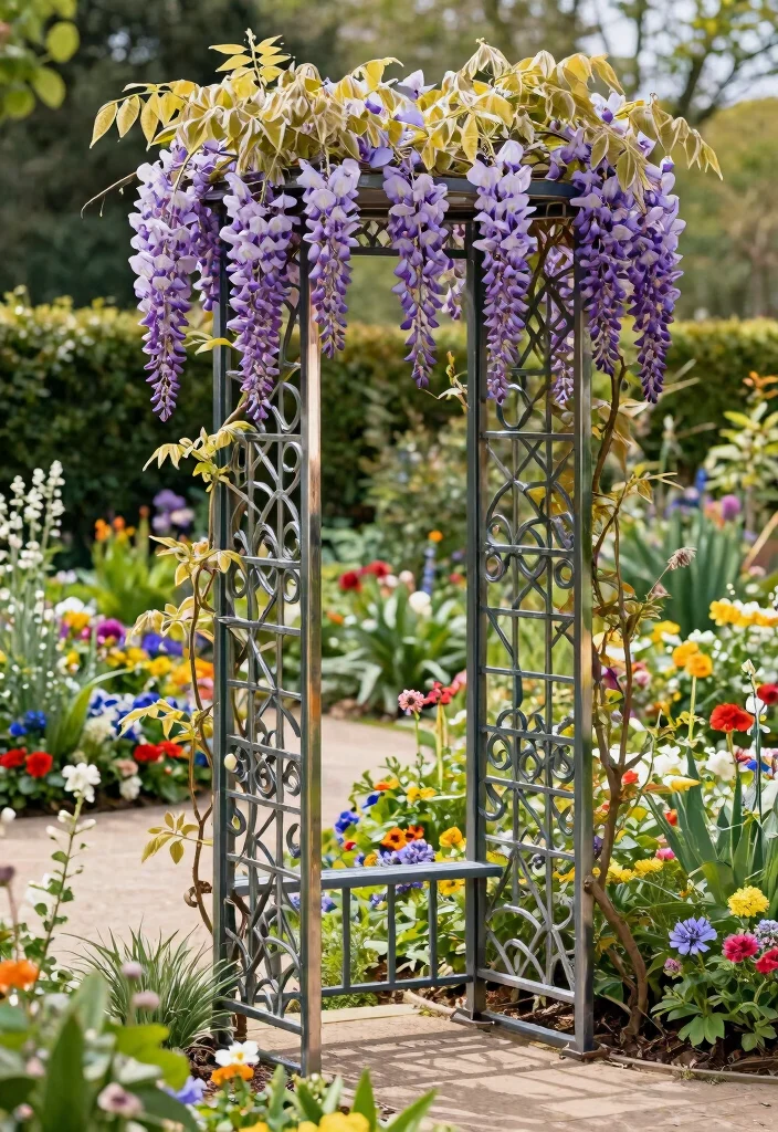 12 Lattice Trellis Ideas for Classic Garden Structure 6. Decorative Metal Lattice Trellis 0