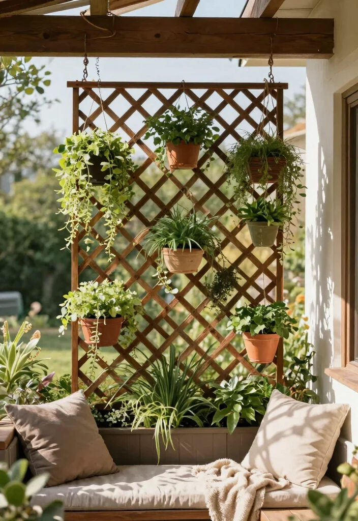 12 Lattice Trellis Ideas for Classic Garden Structure 7. Hanging Lattice Trellis 0