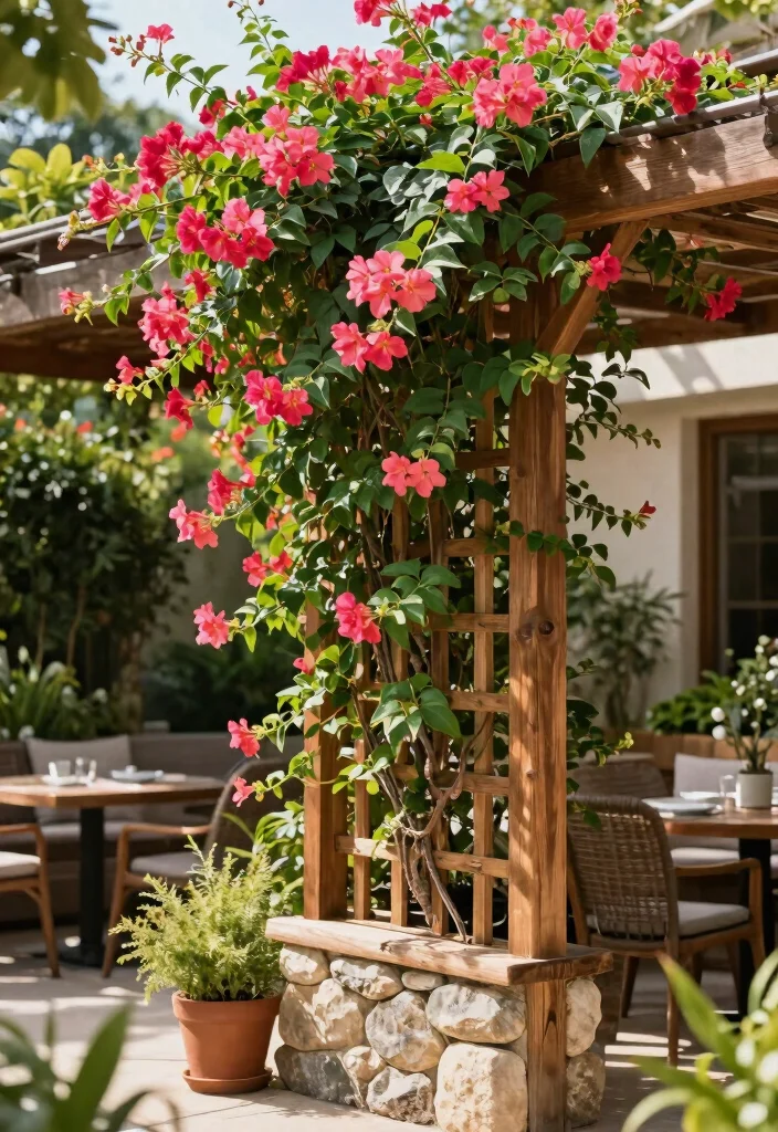 12 Mandevilla Vine Trellis Ideas for Patios and Balconies 10. Biophilic Design Trellis 0