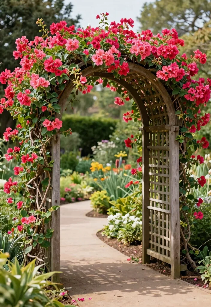 12 Mandevilla Vine Trellis Ideas for Patios and Balconies 3. Trellis Archway 0
