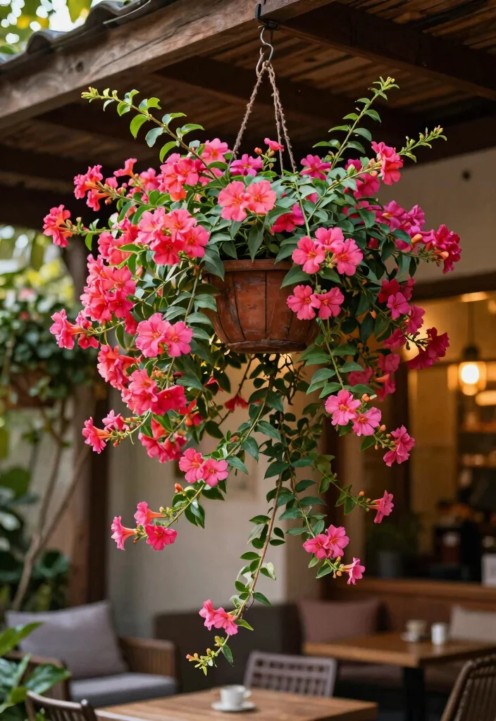 12 Mandevilla Vine Trellis Ideas for Patios and Balconies 4. Hanging Trellis Planters 0