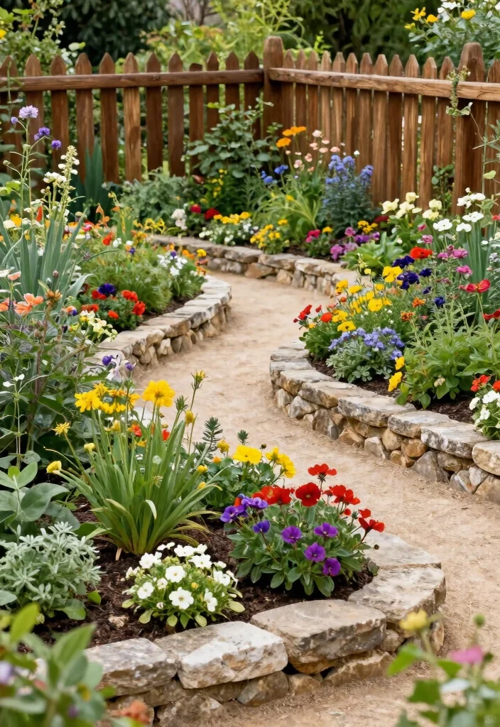 12 Mediterranean Backyard Ideas for Warm Inviting Outdoor Living 11. Charming Garden Borders 0