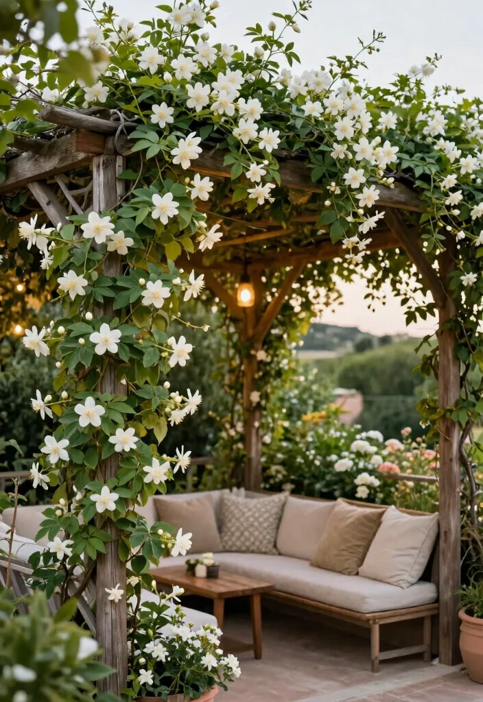 12 Mediterranean Backyard Ideas for Warm Inviting Outdoor Living 7. Elegant Trellises and Arbors 0