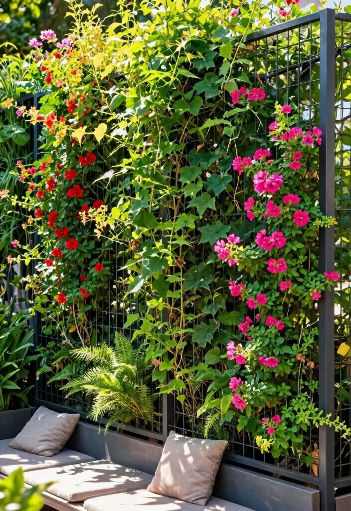 12 Metal Fence Ideas for Modern and Low Maintenance Yards 4. Vertical Gardens with Metal Fencing 0