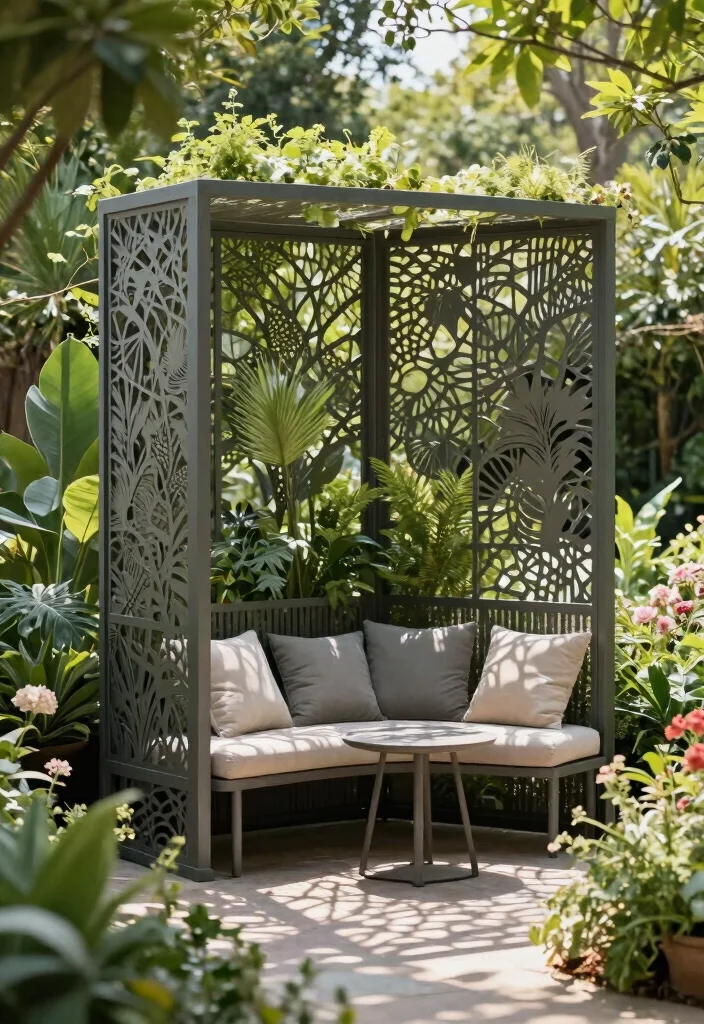 12 Metal Fence Ideas for Modern and Low Maintenance Yards 9. Privacy Screens 0