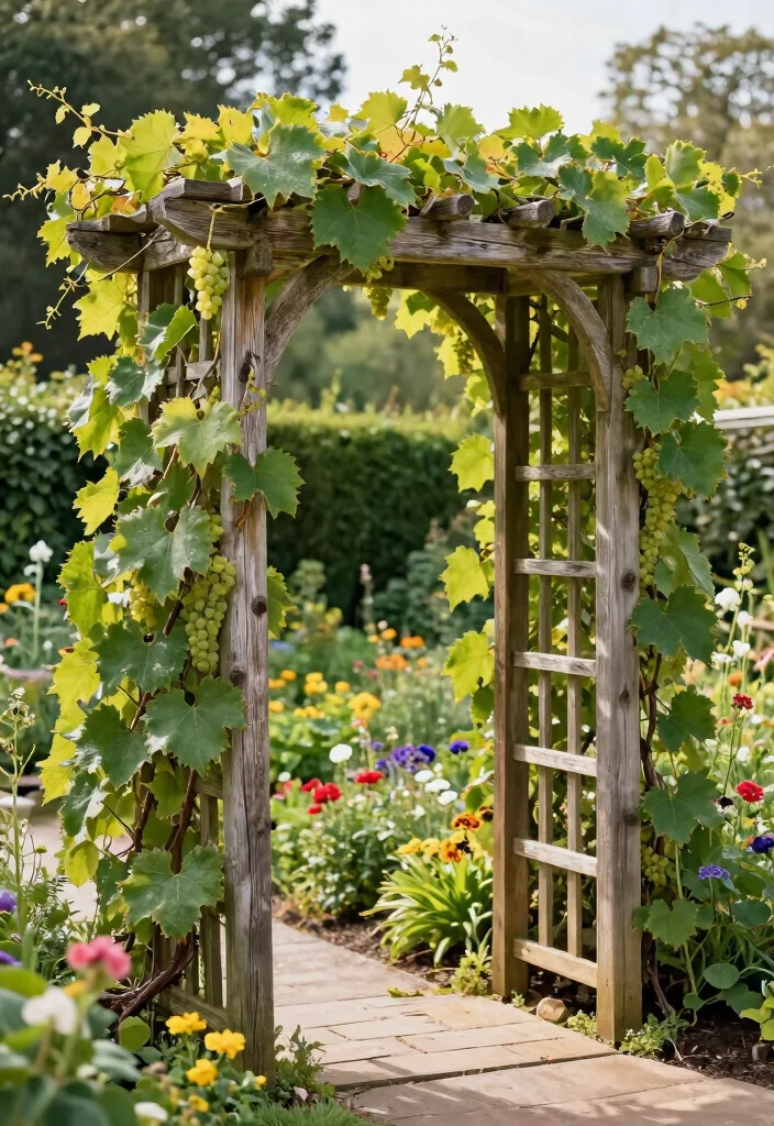 12 Muscadine Trellis Ideas for Heavy and Fast Growing Vines 1. Classic Wooden Arbor Trellis 0
